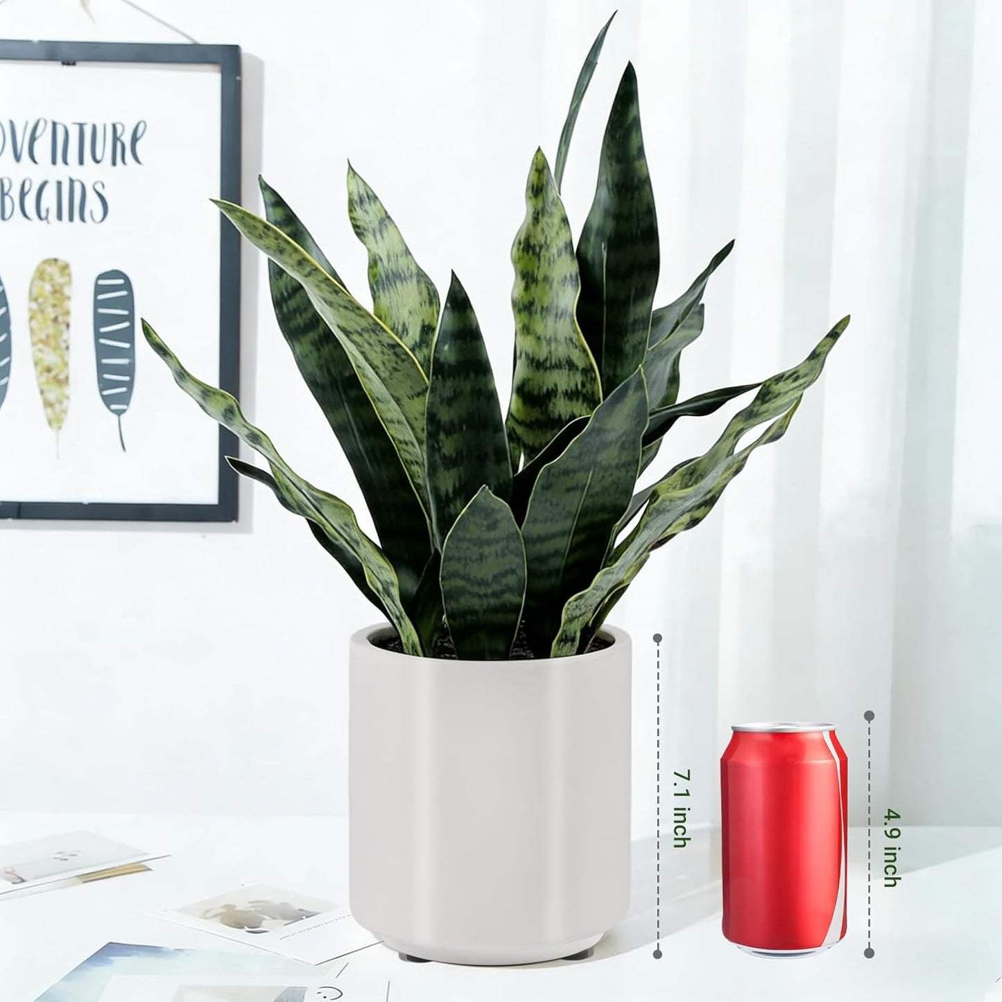 Fake Orchid Plant 23" Tall, Realistic Touch Leaves, Potted Phalaenopsis Artificial Plants Indoor for Home Decor Small Office Home Living Room-Dark Pink