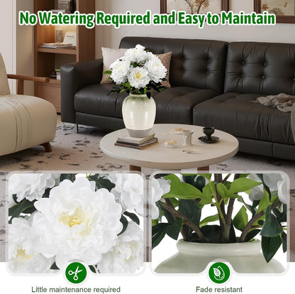Fake Orchid Plant 23" Tall, Realistic Touch Leaves, Potted Phalaenopsis Artificial Plants Indoor for Home Decor Small Office Home Living Room-Dark Pink