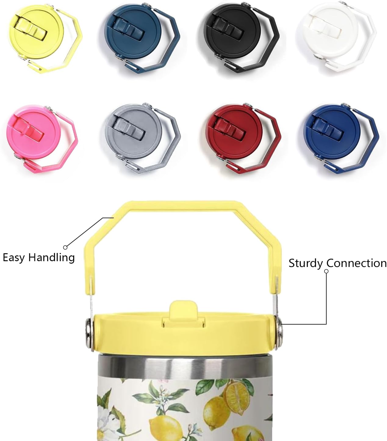 30 oz Lemon Flip Tumbler with lid and Straw, Lemon Gifts for Women, Coffee Travel Mug Cup Water Bottle