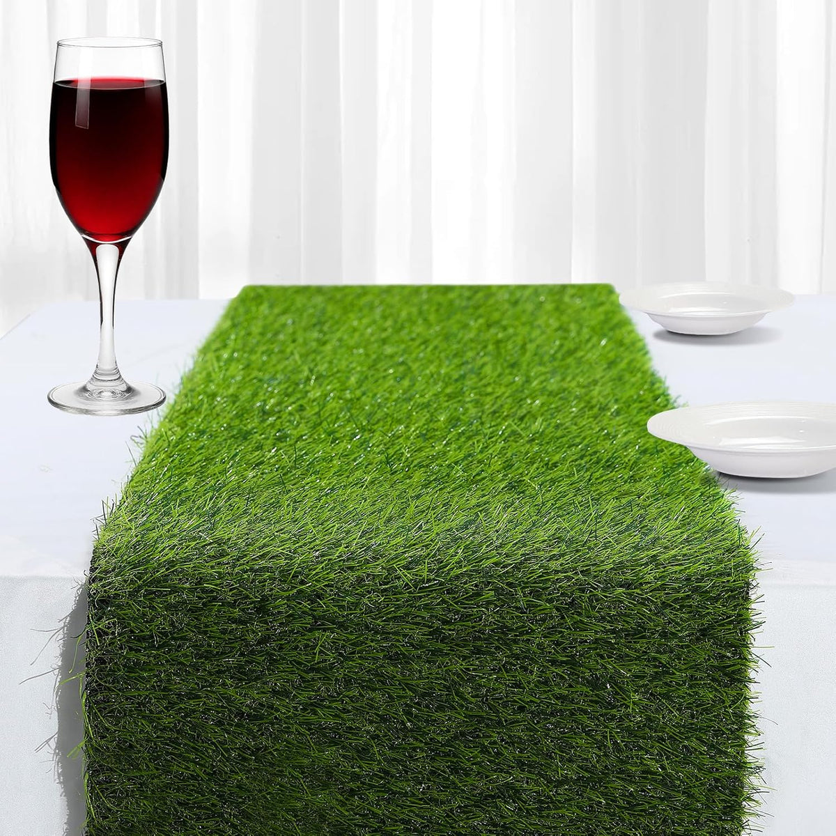 13x36 in Artificial Grass Table Runner for Indoor & Outdoor Decor