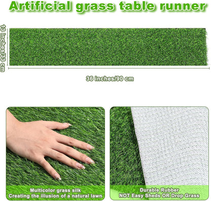 13x36 in Artificial Grass Table Runner for Indoor & Outdoor Decor
