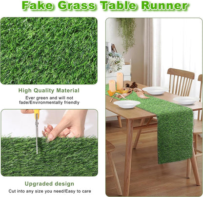 13x36 in Artificial Grass Table Runner for Indoor & Outdoor Decor