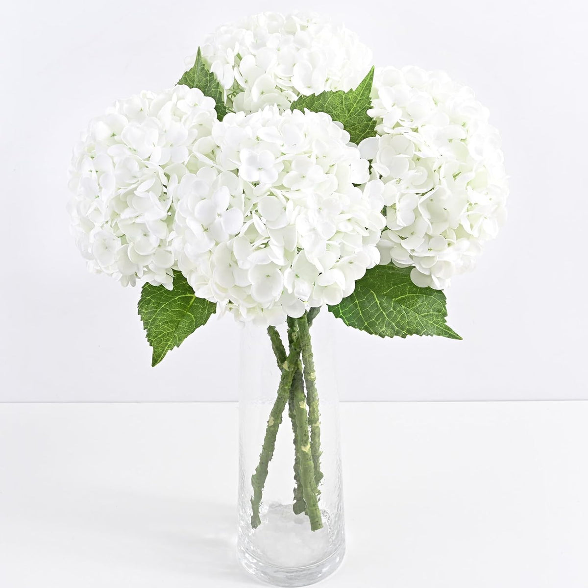 Real Touch Hydrangea Artificial Flowers, 21" Fake Flowers, White
