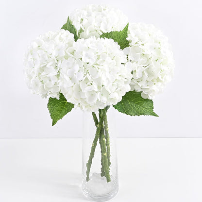 Real Touch Hydrangea Artificial Flowers, 21" Fake Flowers, White