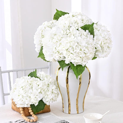 Real Touch Hydrangea Artificial Flowers, 21" Fake Flowers, White