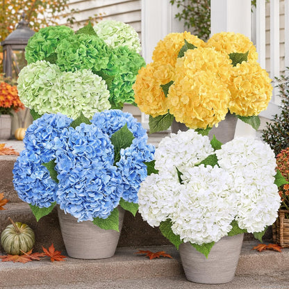 Real Touch Hydrangea Artificial Flowers, 21" Fake Flowers, White