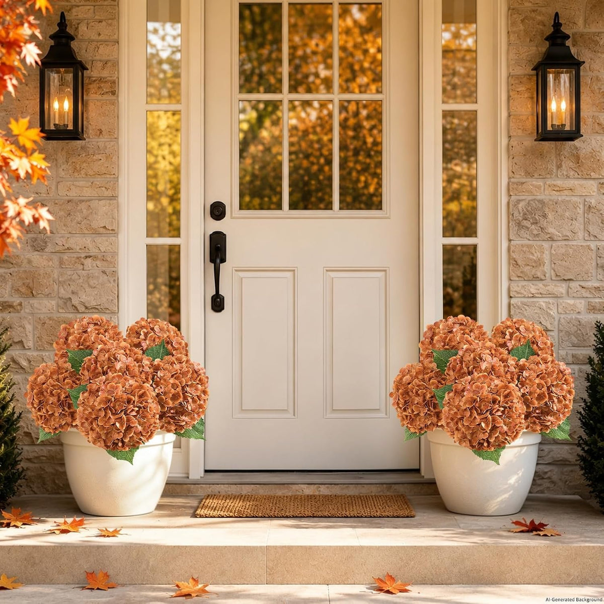 Real Touch Hydrangea Artificial Flowers, 21" Fake Flowers, White