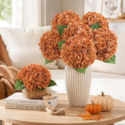 Real Touch Hydrangea Artificial Flowers, 21" Fake Flowers, White