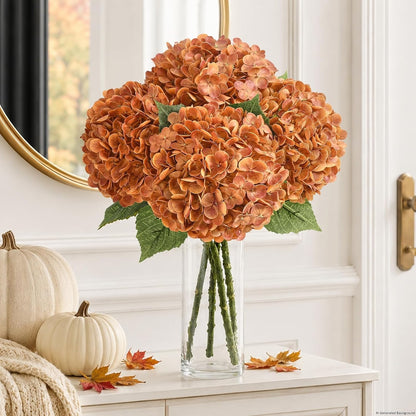 Real Touch Hydrangea Artificial Flowers, 21" Fake Flowers, White