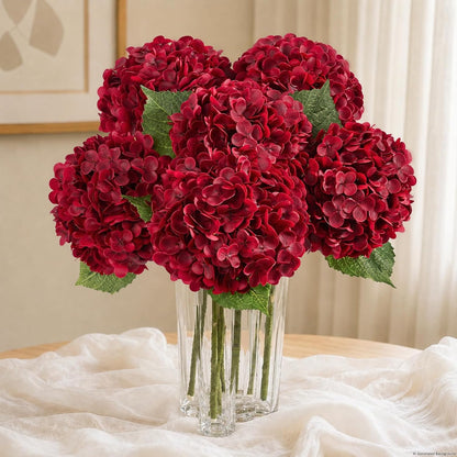 Real Touch Hydrangea Artificial Flowers, 21" Fake Flowers, White