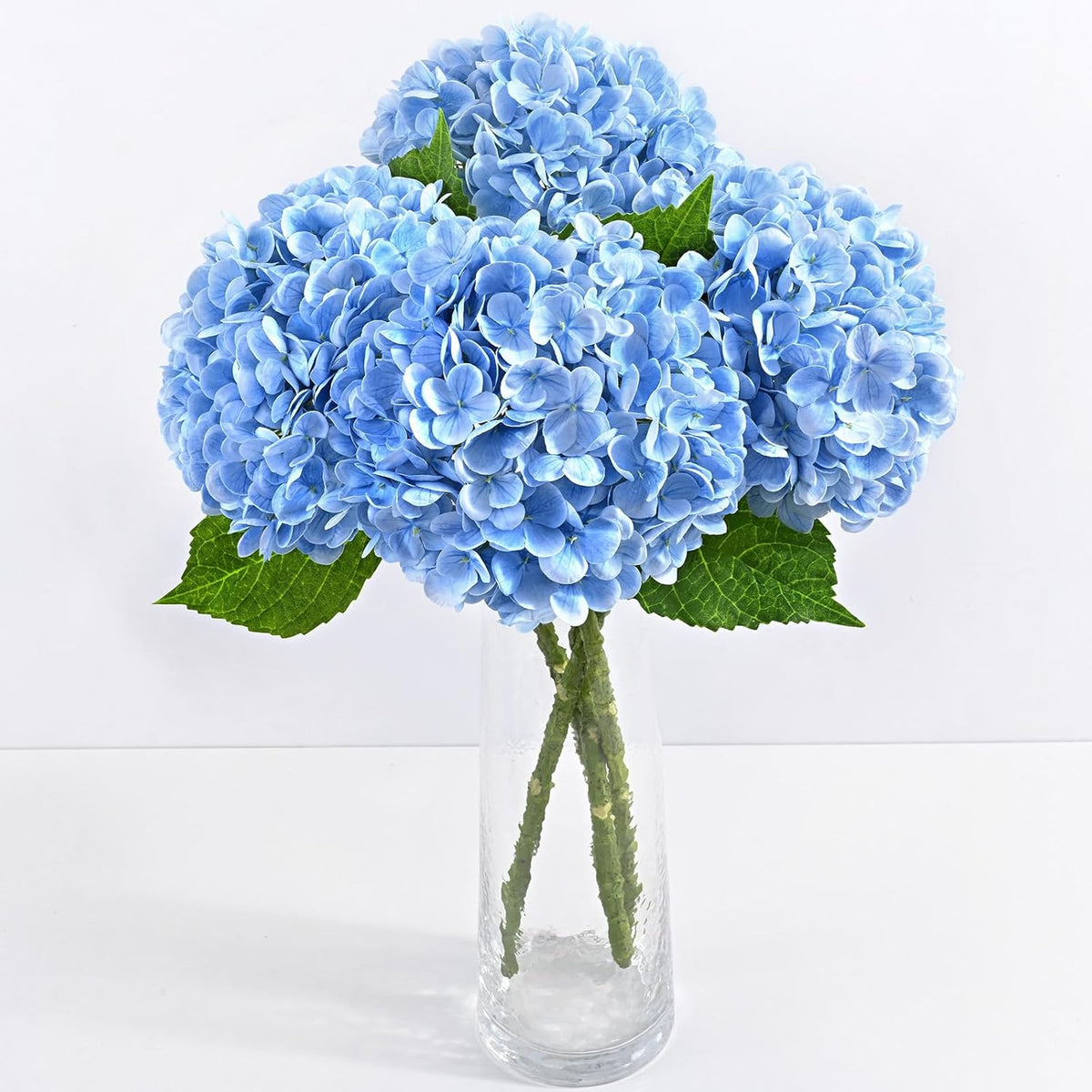 Real Touch Hydrangea Artificial Flowers, 21" Fake Flowers, White