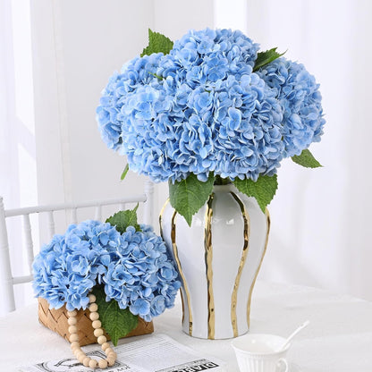 Real Touch Hydrangea Artificial Flowers, 21" Fake Flowers, White