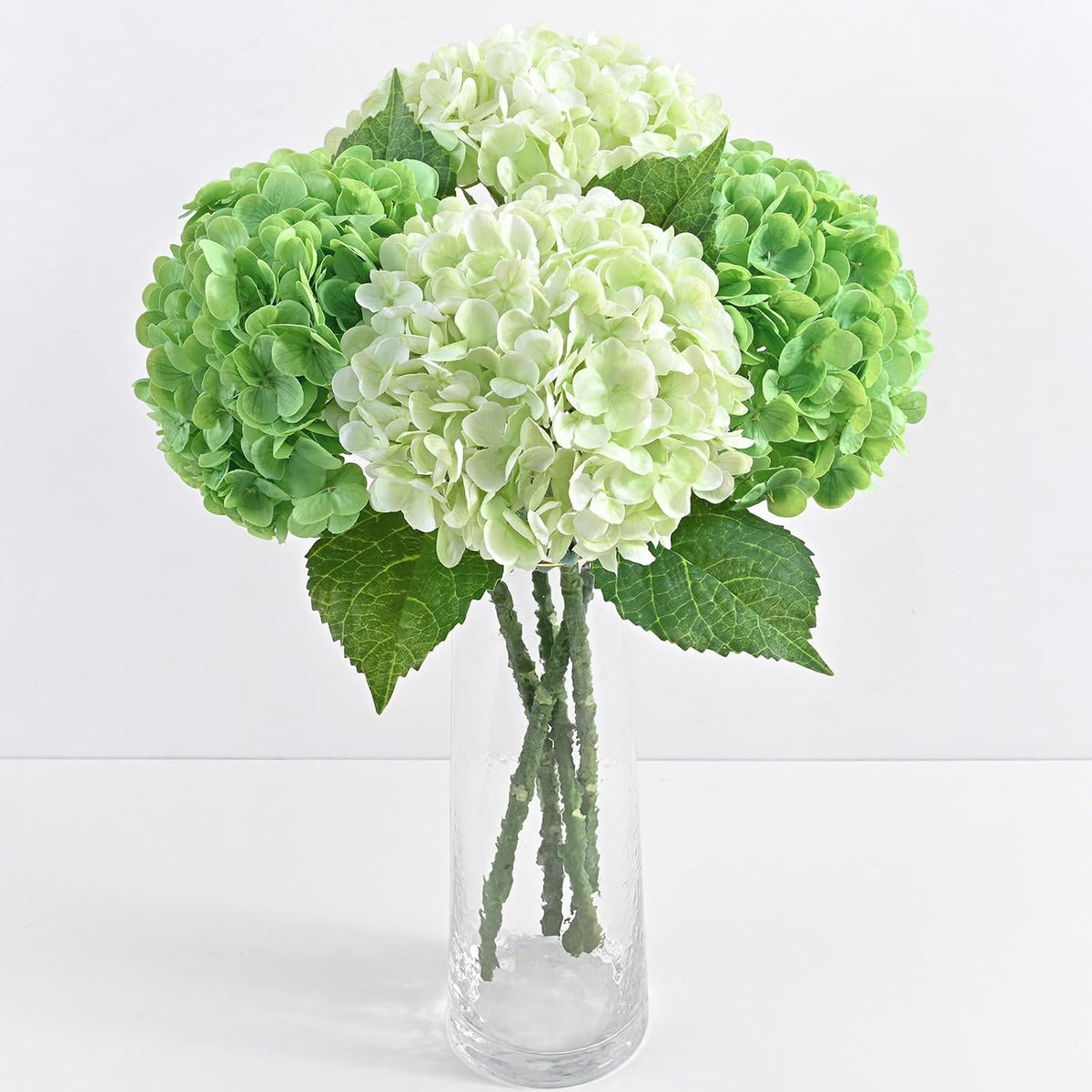 Real Touch Hydrangea Artificial Flowers, 21" Fake Flowers, White