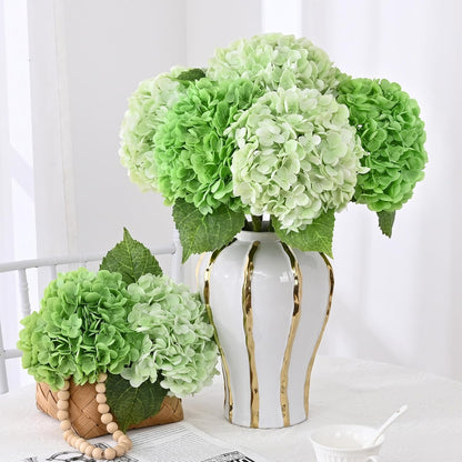 Real Touch Hydrangea Artificial Flowers, 21" Fake Flowers, White