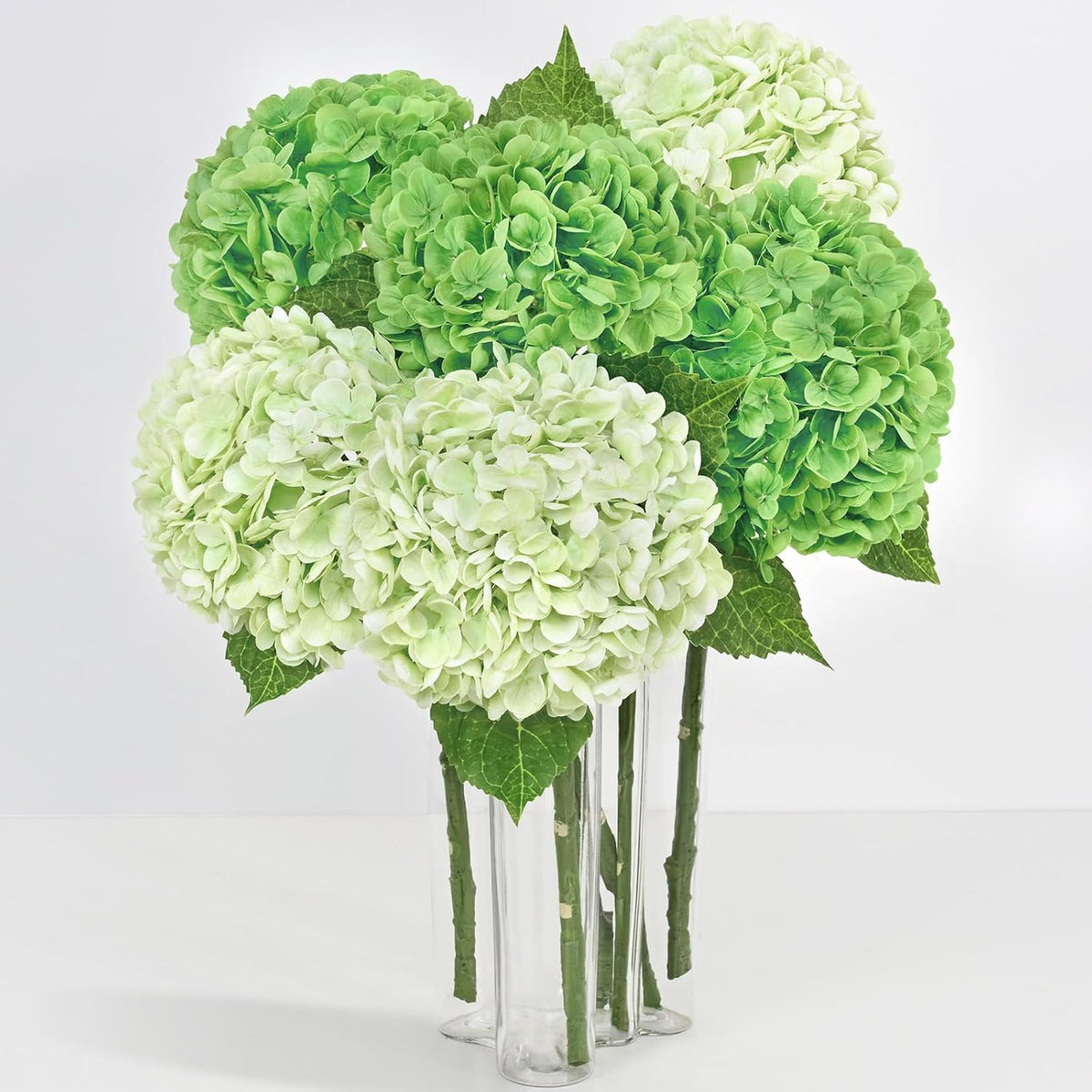 Real Touch Hydrangea Artificial Flowers, 21" Fake Flowers, White