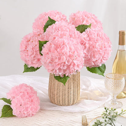 Real Touch Hydrangea Artificial Flowers, 21" Fake Flowers, White