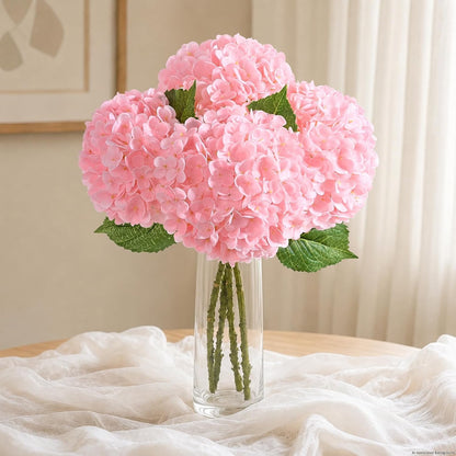 Real Touch Hydrangea Artificial Flowers, 21" Fake Flowers, White