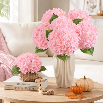 Real Touch Hydrangea Artificial Flowers, 21" Fake Flowers, White