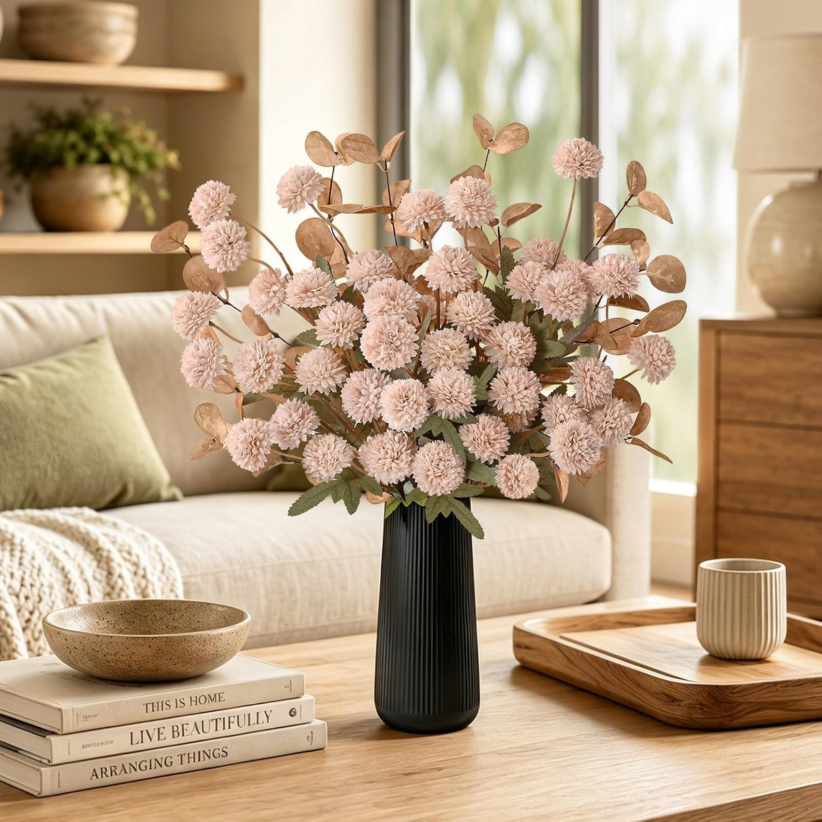 Real Touch Hydrangea Artificial Flowers, 21" Fake Flowers, White