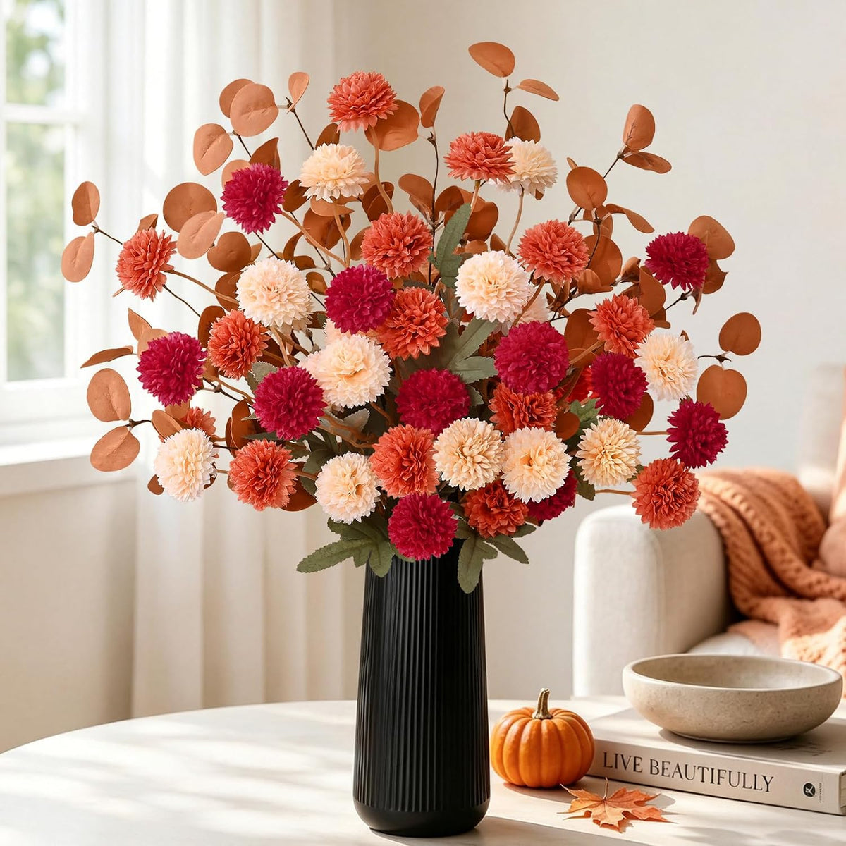 Real Touch Hydrangea Artificial Flowers, 21" Fake Flowers, White
