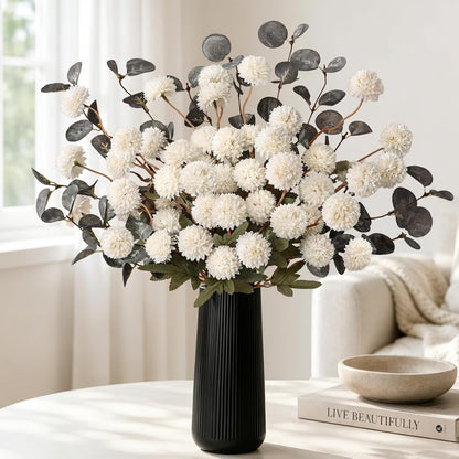 Real Touch Hydrangea Artificial Flowers, 21" Fake Flowers, White