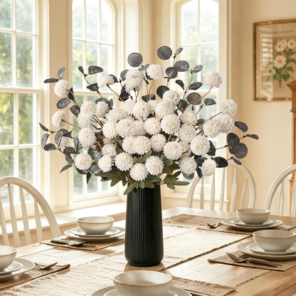 Real Touch Hydrangea Artificial Flowers, 21" Fake Flowers, White