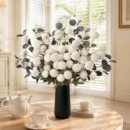 Real Touch Hydrangea Artificial Flowers, 21" Fake Flowers, White