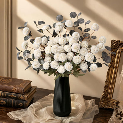 Real Touch Hydrangea Artificial Flowers, 21" Fake Flowers, White
