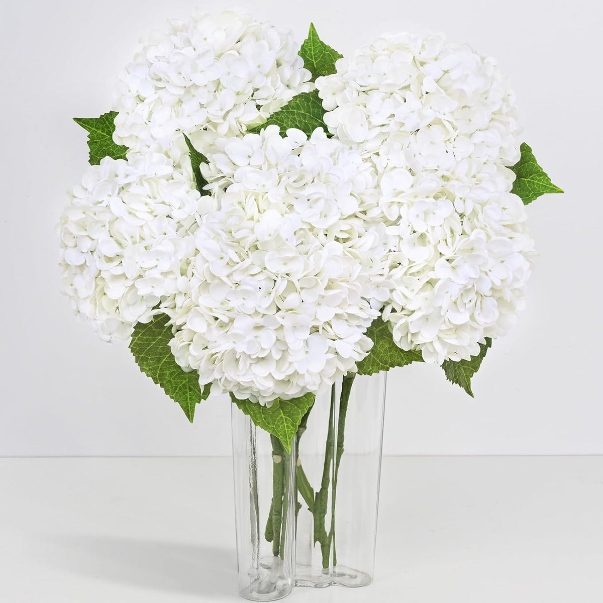 Real Touch Hydrangea Artificial Flowers, 21" Fake Flowers, White