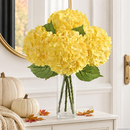 Real Touch Hydrangea Artificial Flowers, 21" Fake Flowers, White
