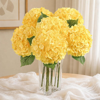 Real Touch Hydrangea Artificial Flowers, 21" Fake Flowers, White