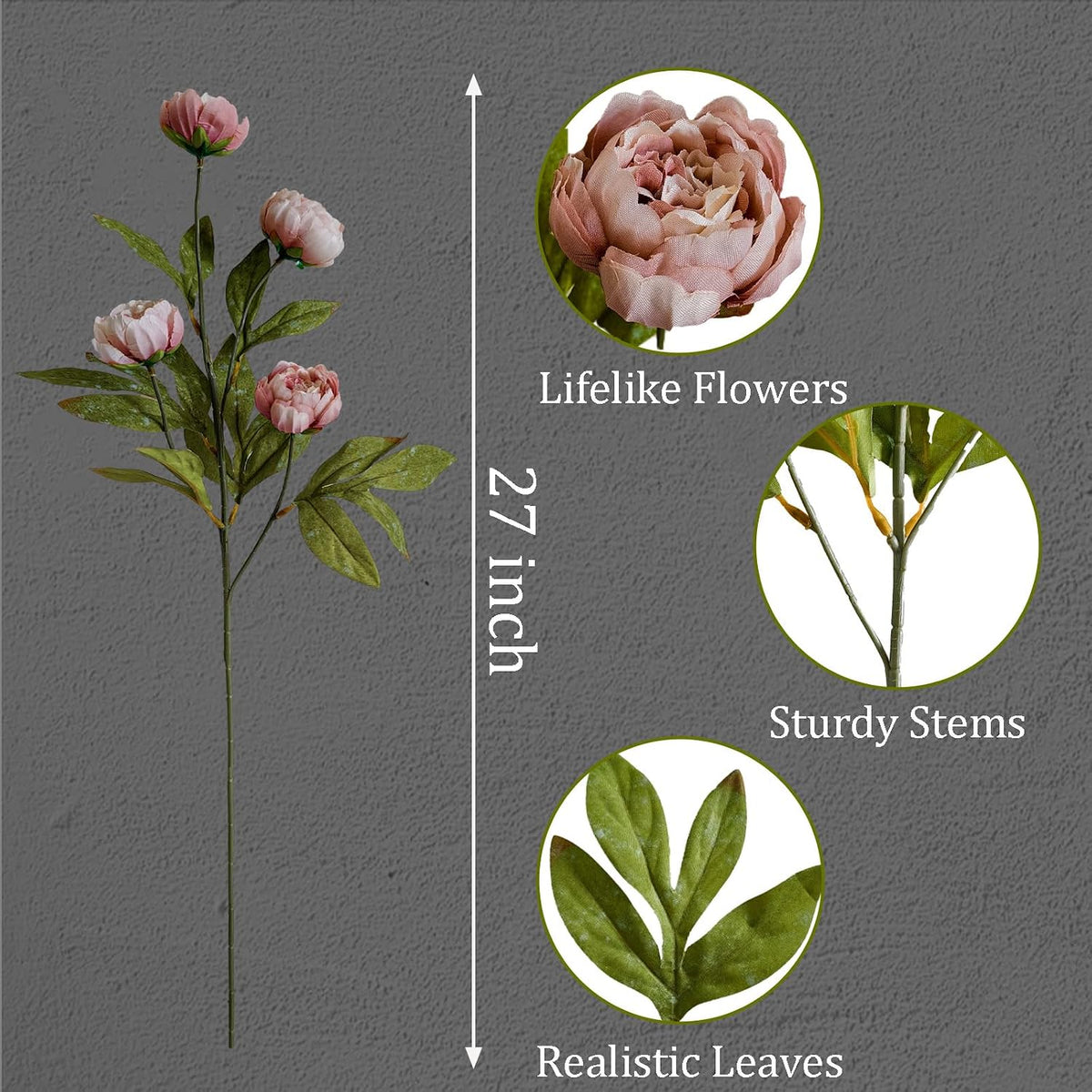 Viral Peony Artificial Flowers for Vase