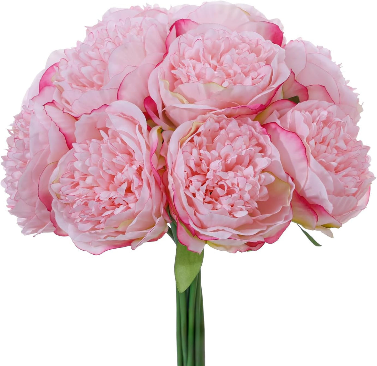 10PCS Pink Realistic Silk Peonies Bouquet, Waterproof & UV Resistant Faux Peony Flowers, All-Weather Artificial Stems for Outdoor, Grave, Wedding Centerpiece & Home Decor