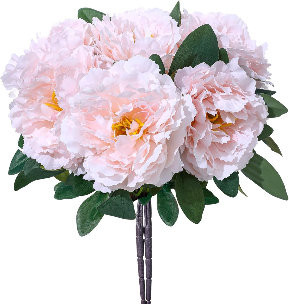 10PCS Pink Realistic Silk Peonies Bouquet, Waterproof & UV Resistant Faux Peony Flowers, All-Weather Artificial Stems for Outdoor, Grave, Wedding Centerpiece & Home Decor