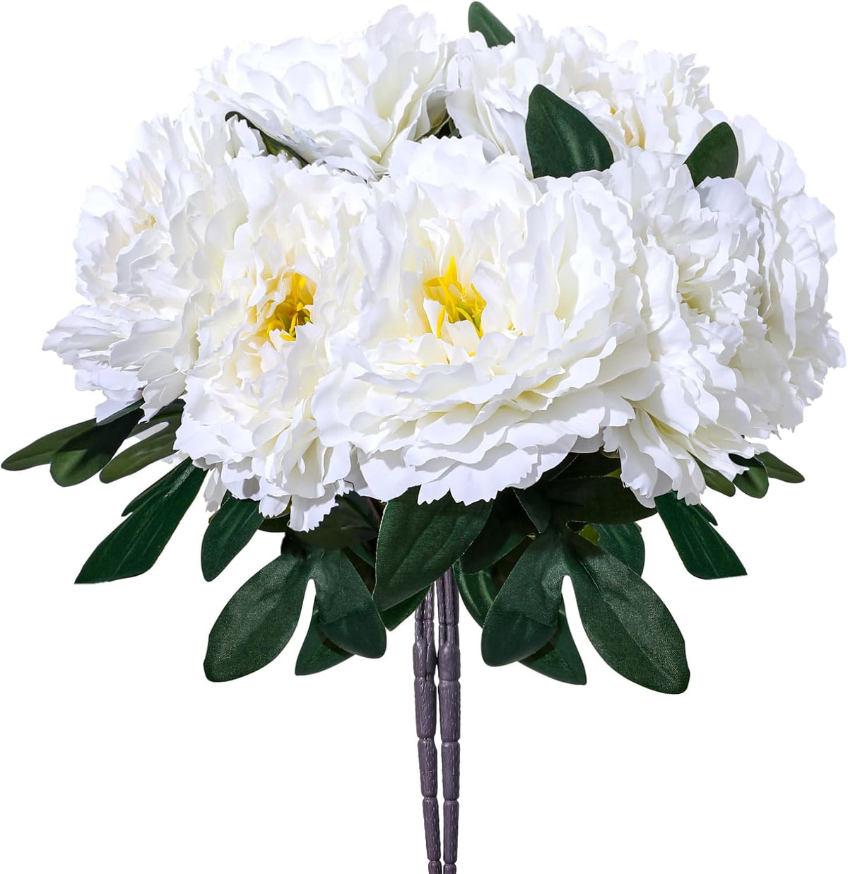 10PCS Pink Realistic Silk Peonies Bouquet, Waterproof & UV Resistant Faux Peony Flowers, All-Weather Artificial Stems for Outdoor, Grave, Wedding Centerpiece & Home Decor