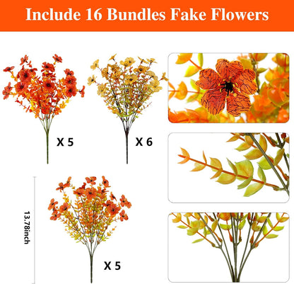 Artificial Flowers for Outdoors, Fake Lavender Plant, Purple