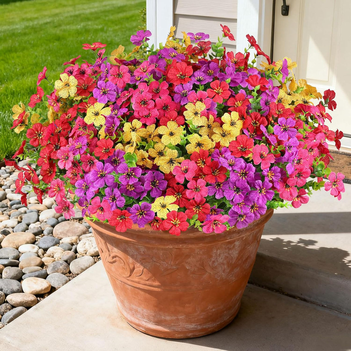 Artificial Flowers for Outdoors, Fake Lavender Plant, Purple