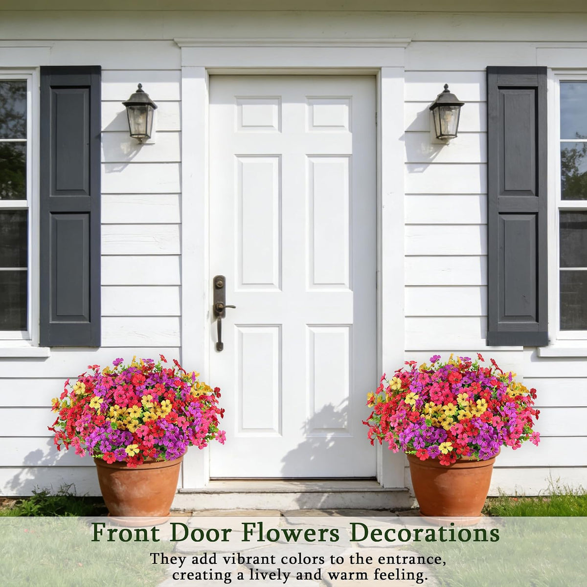 Artificial Flowers for Outdoors, Fake Lavender Plant, Purple