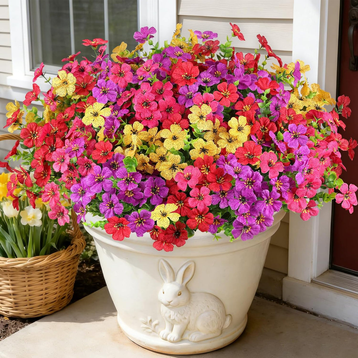 Artificial Flowers for Outdoors, Fake Lavender Plant, Purple