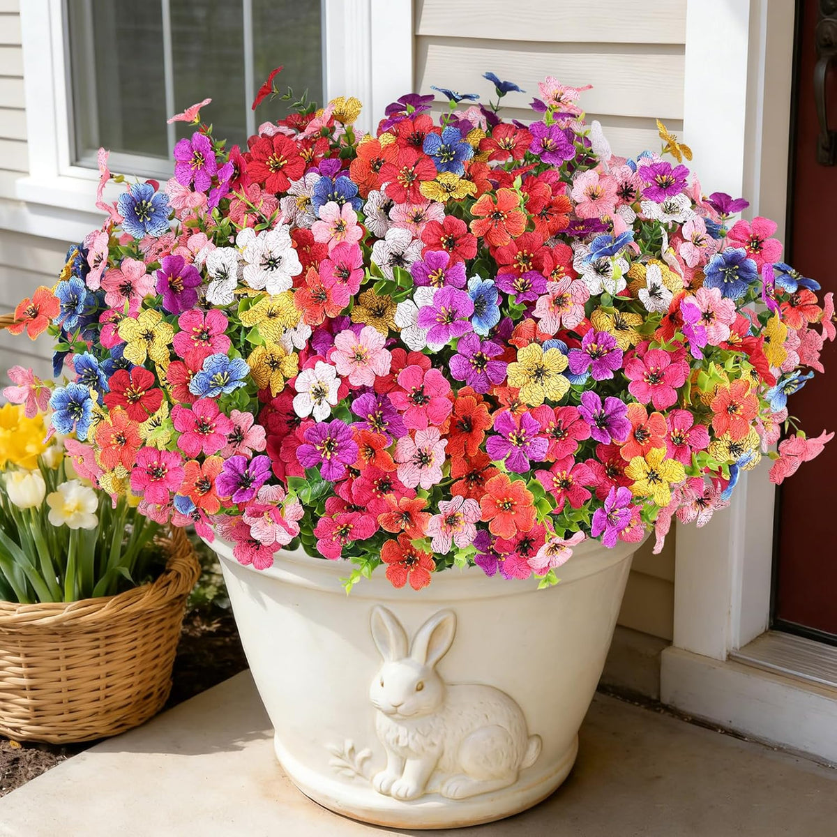 Artificial Flowers for Outdoors, Fake Lavender Plant, Purple