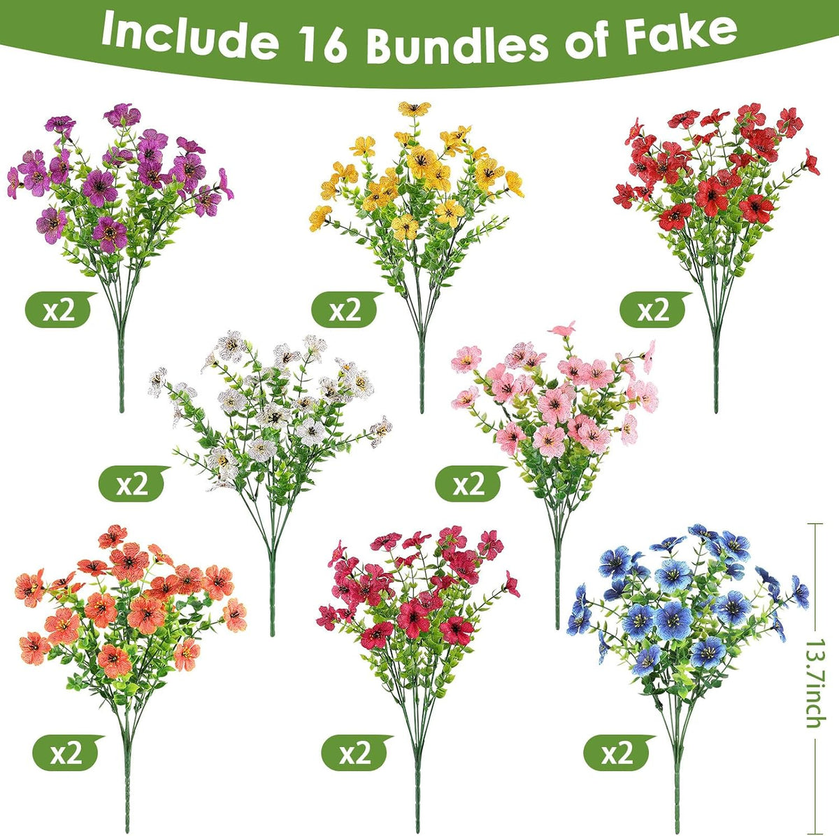Artificial Flowers for Outdoors, Fake Lavender Plant, Purple