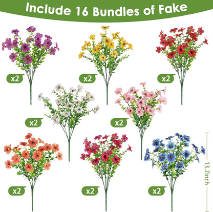 Artificial Flowers for Outdoors, Fake Lavender Plant, Purple