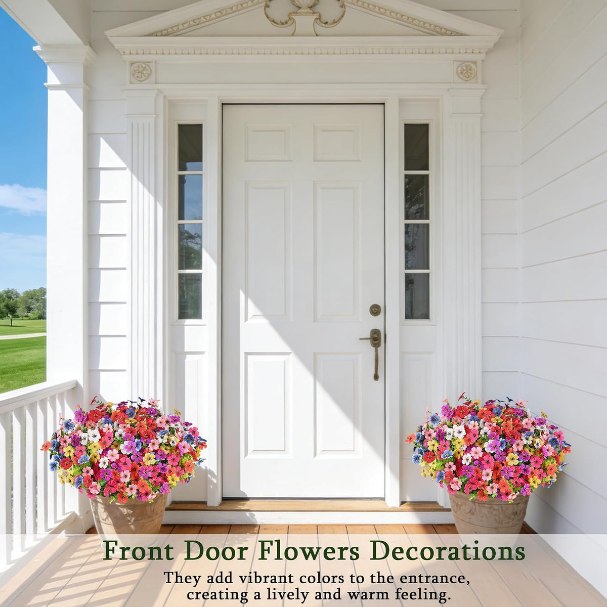 Artificial Flowers for Outdoors, Fake Lavender Plant, Purple