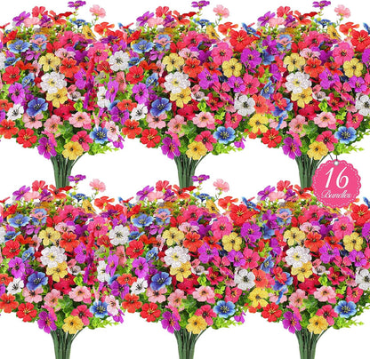 Artificial Flowers for Outdoors, Fake Lavender Plant, Purple