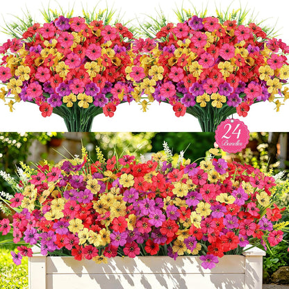 Artificial Flowers for Outdoors, Fake Lavender Plant, Purple