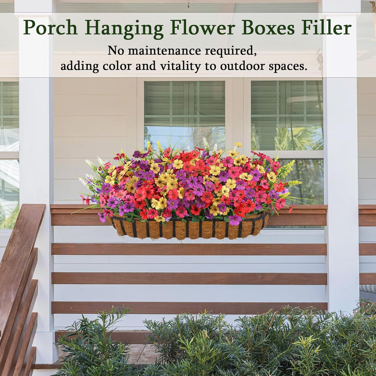 Artificial Flowers for Outdoors, Fake Lavender Plant, Purple