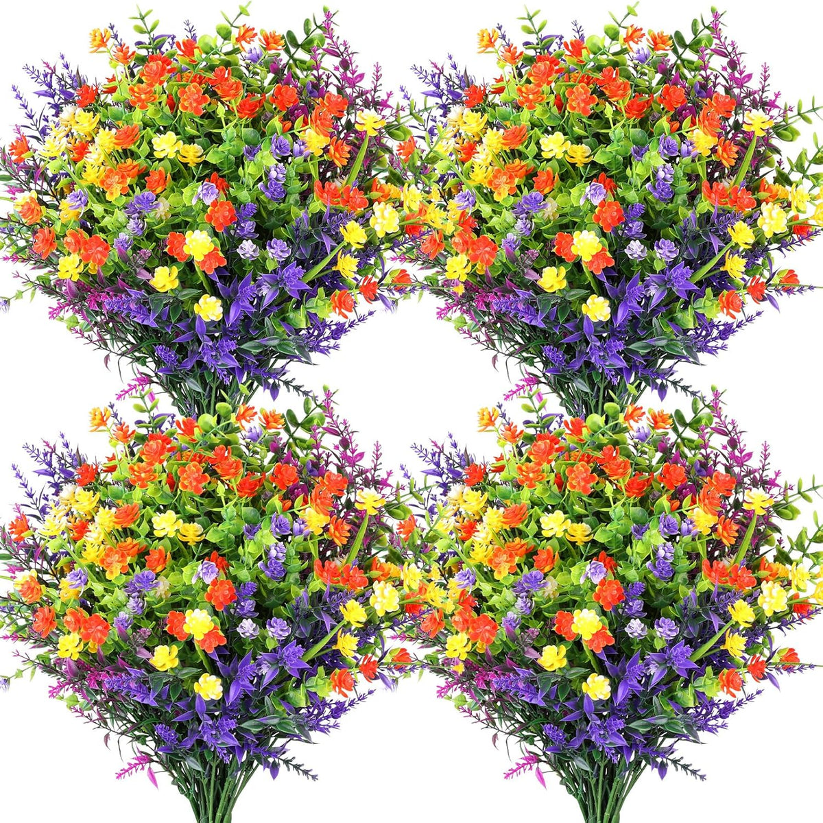 Artificial Flowers for Outdoors, Fake Lavender Plant, Purple