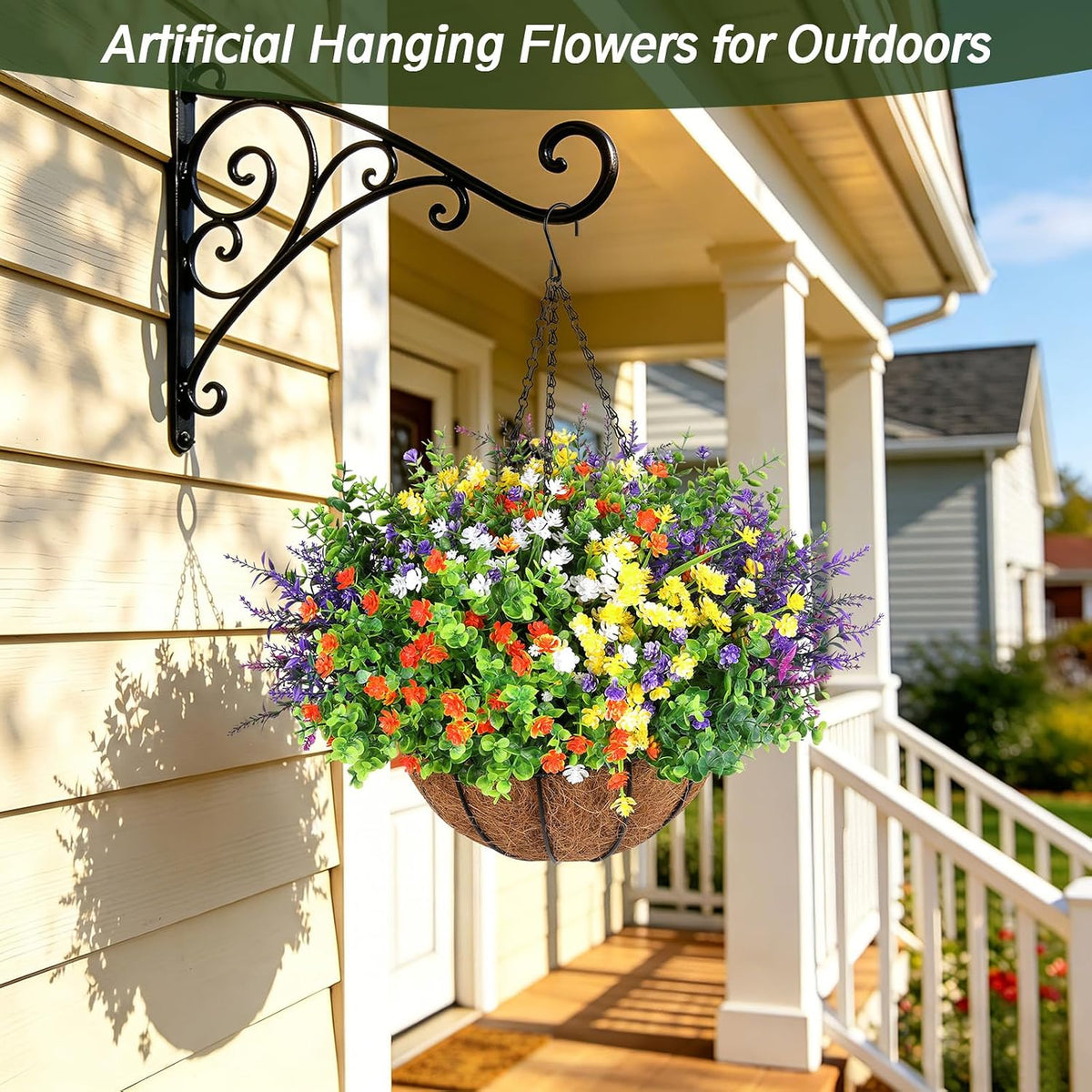 Artificial Flowers for Outdoors, Fake Lavender Plant, Purple