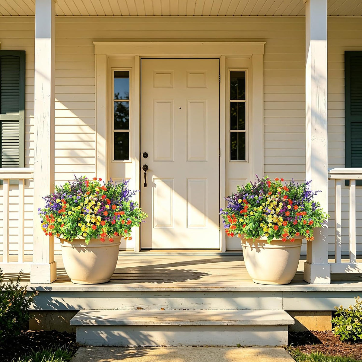Artificial Flowers for Outdoors, Fake Lavender Plant, Purple