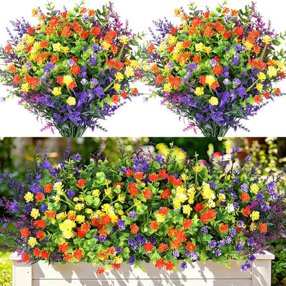 Artificial Flowers for Outdoors, Fake Lavender Plant, Purple